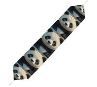 Anime Panda Face Table Runner for Dining Table, Short Plush Runners Washable & Durable Tablerunner Modern Home Decor for Wedding, Kitchen, Holiday 229*33cm
