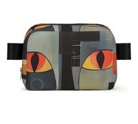 Anime Panda Fanny Pack Crossbody Waist Bag Pack Waterproof Mini Belt Bag Bum Hip Bag for Men Women, Orange Red Eyes Cat, One Size