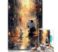 Anime Panda Jigsaw Puzzles for Teenagers 1000 Pieces,Decompressing Intellectual Educational Toy Birthday Present,Gifts,Wall Art 38x26cm