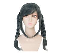 Anime Peko Pekoyama Cosplay Wig Braids Dark Gray Wig Synthetic Hair + Wig Cap Party Role Play