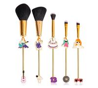 Anime Peripheral Demon Makeup Brushes - 5pcs Kimetsu Noyaiba Make Up Brushes Nezuko Tanjirou Metal Handle Makeup Tools Gift for Fans (Tay)