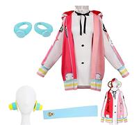 Anime Piece Film Red UTA Cosplay Costumes Women Uniform Halloween Jacket Uta Cosplay Costume Film Red Hoodie Coat Halloween Carnival Fancy Dress Jacket Outfits with Dress, Headphones, Sleeve, 2