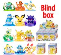 Anime Pokemon Figures Pikachu blind box Charmander Bulbasaur Squirtle PVC Model Ornaments Kid's Toy Birthday Christmas Gifts 6pcs-opp