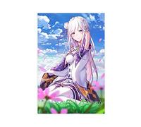 Anime Poster Re Zero Emilia 10 Canvas Poster Wall Art Decor Print Picture Paintings for Living Room Bedroom Decoration 16×24inch(40×60cm) Unframe: