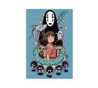 Anime Poster Spirited Posters Away Hayao Miyazaki Studio Ghibli Fantasy Film 4 Canvas Poster Bedroom Decor Landscape Office Room Decor Gift 08x12inch(20x30cm)