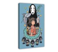 Anime Poster Spirited Posters Away Hayao Miyazaki Studio Ghibli Fantasy Film 4 Canvas Poster Bedroom Decor Landscape Office Room Decor Gift 16x24inch(40x60cm)