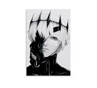Anime Poster Tokyo Ghoul Kaneki Ken Black & White Poster Decorative Painting Canvas Wall Art Living Room Poster Bedroom Painting Wall Art Picture Print Modern Family Room Decor 12 x 18 inches (12 x 18