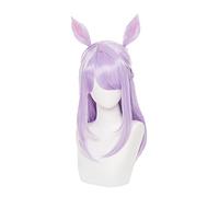Anime Pretty Derby Mejiro McQueen Light Purple Cosplay Wig Long Synthetic Hair With Ears Halloween Party Wigs Props