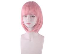 Anime Princess Connect Re:Dive Yui Cosplay Wig Pink Short Hair Heat-resistant Fiber Hair +Wig Cap Halloween Party Girls Women
