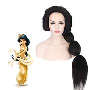 Anime Princess Jasmine Wig Cosplay Costume Aladdin and the magic lamp Women Long Black Heat Resistant Synthetic Hair Wigs PL-693