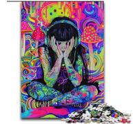 Anime Psychedelic Girl Adult Jigsaws 1000 Pieces Difficult, Challenging Game And Family Play Parent-child Interaction (50x75cm)