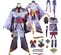 Anime Raiden Shogun Cosplay Costume Outfit with Bow Knot Game Honkai Star Rail Cosplay Adult Dress Uniform Accessories Full Set Clothing Fancy Dress Up Halloween Carnival Party Suit Set for Women