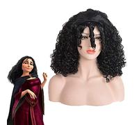 Anime Rapunzel Mother Gothel Cosplay Wigs Women Curly Afro Black Synthetic Hair Halloween Carnival Party Costume Wig KUSY5471