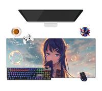 Anime Rascal Does Not Dream of Bunny Girl Senpai Sakurajima Mai Mouse Mat | Mouse Mat XL (35.4" × 15.7" × 0.12") | Office, Study & Home Use | Non-Slip Base + Soft Surface (1)