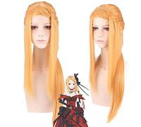 Anime Re:Life In A Different World From Zero Priscilla Barielle Long Golden Blonde Cosplay Synthetic Hair Wig+ Free Wig Cap