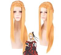 Anime Re:life in a Different World from Zero Priscilla Barielle Yellow Long Straight Cosplay Wigs for Women Female Fake Hair Wig
