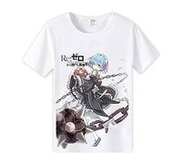 Anime Re:Life in A Different World from Zero T-Shirt Rem Short Sleeved Summer T-Shirt Rem Ram T-Shirt