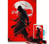 Anime Red Japan Shinobi Teenagers 1000 Pieces Puzzle Serene Game Thick Material Pattern Assemble Night Activity (50x75cm)