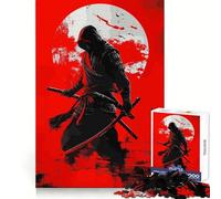 Anime Red Japan Shinobi Teenagers 1000 Pieces Puzzle Serene Game Thick Material Pattern Assemble Night Activity (50x75cm)