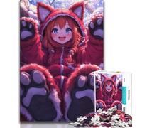 Anime Red Panda Girl Jigsaw Puzzles for Adults Teenagers Jigsaws Puzzle,Educational Games Home Decoration Suitable for Desktop Decoration 38x26cm