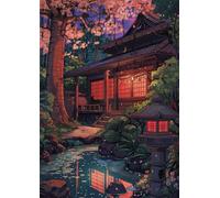 Anime Retro Architecture 30 Piece Jigsaw Puzzles for Adults, Fun jigsaw puzzles 30 pieces, Challenging Puzzle Perfect for Game Nights, Finished Puzzle Size is 25x20cm