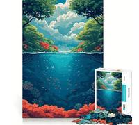 Anime River Forest Clouds 1000 Piece Jigsaws for Adults Puzzle Brain Calisthen Clear Color Hard Challenge Furniture Decor (38x26cm)