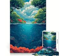 Anime River Forest Clouds Adult Jigsaw Puzzle1000 Pieces Stress Free Premium Print Happy Challenge Xmas Fun Gift (50x75cm)