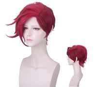 Anime Role Play For Arcane Vi Cosplay Wig Vi Deep Rose Short Heat Resistant Synthetic Hair