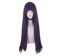 Anime Role Play For Genshin Impact Yunjin Cosplay Wig Long Dark Purple Wigs With Two Blue Braids
