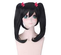 Anime Role Play For Lovelive Nico Yazawa Black Double Ponytail Cosplay Wigs