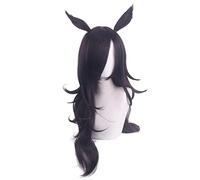 Anime Role Play For Rice Shower Uma Musume Pretty Derby Cosplay Wig With Ears Women Long Wavy Brown Hair