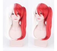 Anime Role Play For Shoto Todoroki Double Tail Women Shouto White And Red Cosplay Wig