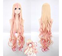 Anime Role Play Wig For Macross F Sheryl Nome Cosplay Wig Blonde Pink Ombre Wavy Long Synthetic Hair