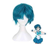 Anime Sailor Moon Mizuno Ami Short Wig Cosplay Costume Heat Resistant Synthetic Hair Sailor Mercury Women Wigs MZ-1276