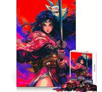 Anime Samurai Demon Girl Hard Jigsaw Puzzle for Adults 1000 Pieces Serene Game Creative Craft Real Challenge Perfect Decor (50x75cm)