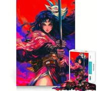 Anime Samurai Demon Girl Hard Jigsaw Puzzle for Adults 1000 Pieces Serene Game Creative Craft Real Challenge Perfect Decor (50x75cm)