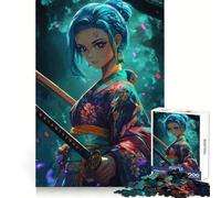 Anime Samurai Girl Jigsaw Puzzles for Adults1000 Pieces DownTime Game Calm Daily Fun Challenge Nice Art (38x52cm)