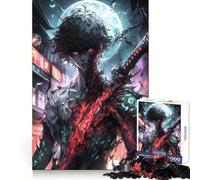 Anime Samurai with Red Eyes Jigsaw Puzzles for Adults1000 Pieces Serene Game Home Fun Pattern Build Xmas Idea (50x75cm)