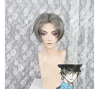Anime Sarazanmai Mabu Akutsu Gray Short Synthetic Hair Cosplay Costume Wigs + Wig Cap