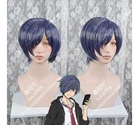 Anime Sarazanmai Toi Kuji Light Purple Mixed Blue Short Synthetic Hair Cosplay Costume Wigs + Wig Cap