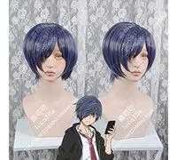 Anime Sarazanmai Toi Kuji Lila Mix Blau Kurz Glatt Synthetisches Haar Cosplay Kostüm Perücken MZ-1762