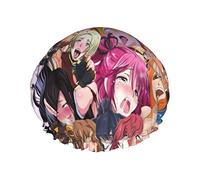 Anime Shy Girl Face Shower Caps For Women,Waterproof Reusable Shower Hair Caps Bath Caps Turban Shower Cap For Girls