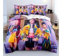 Anime Single 135 x 200 cm Bedroom Duvet Cover Set Soft Lightweight Polyester, Mira Zoey Jinu Tiger Sajo Bedding Set