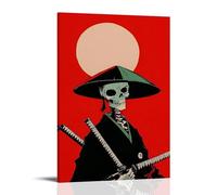 Anime Skeleton Warrior Poster, Black And Other Combinations, The Soul of The Warrior (2)Poster Canvas Wall Art For Living Room Bedroom Gaming Room Office Posters 24x36inch(60x90cm) Frame-style