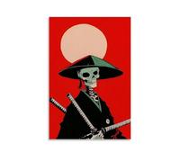 Anime Skeleton Warrior Poster, Black And Other Combinations, The Soul of The Warrior (2)Poster Canvas Wall Art For Living Room Bedroom Gaming Room Office Posters 16x24inch(40x60cm) Unframe-style
