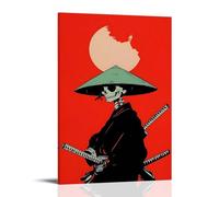 Anime Skeleton Warrior Poster, Black And Other Combinations, The Soul of The Warrior (3)Poster Canvas Wall Art For Living Room Bedroom Gaming Room Office Posters 12x18inch(30x45cm) Frame-style