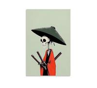 Anime Skeleton Warrior Poster, Black And Other Combinations, The Soul of The Warrior (4)Poster Canvas Wall Art For Living Room Bedroom Gaming Room Office Posters 16x24inch(40x60cm) Unframe-style