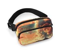 Anime Sky Fanny Pack for Men Women, Durable Sling Chest Bag with Adjustable Strap & Large Pocket, Small Crossbody Bag for Running, Hiking, Cycling, Travel