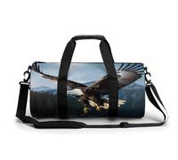 Anime Sky Gym Bag Small Travel Duffle Bag with Compartment Carry On Weekender Bag for Women Men, Eagle at Hunting, 17.7in/9in/9in