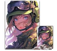 Anime Soldier Girl Jigsaw Puzzles for Adults 1000 Puzzles for Adults for Travel Lovers & Couples Challenging Toy 1000 PCS(75x50cm)